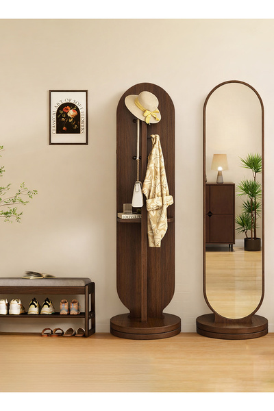 M SMART 361 Degree Rotating Mirror with Clothes Hanger and Storage Shelf for ...