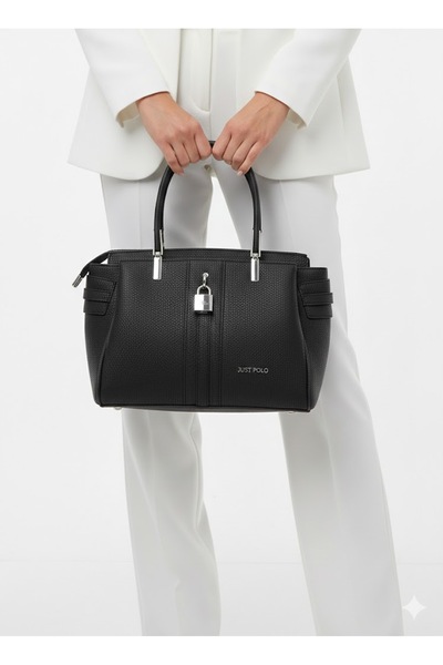 Just Polo Women's Leather Hand and Shoulder Bag - Stylish Design with Lock De...