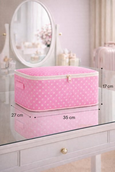 Spartek home textile 6 Piece Pink Patterned -Travel Luggage Suitcase Organizer Set Without Mesh - Pouch and Bag Set