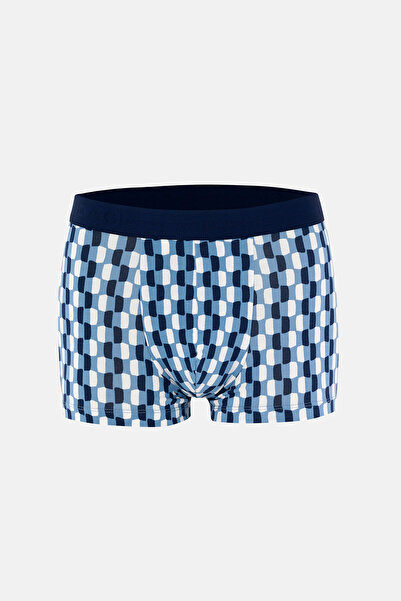 Dagi Navy Blue 5210 Patterned Cotton Boxer