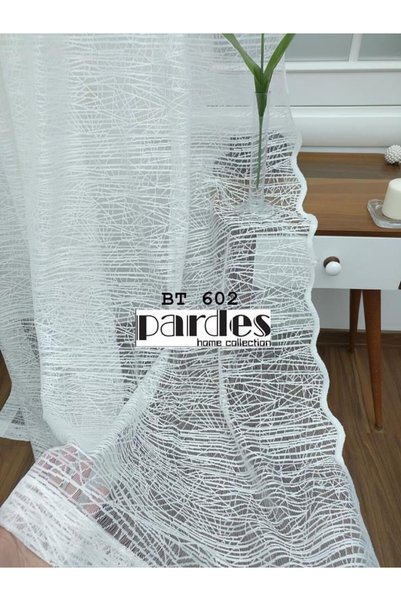 Belvedere Vista Modern Design Tulle Curtain |   Off-White |   1X3 Dense Pleats |   Stylish Draped Design |   Decorative Tulle Curtain