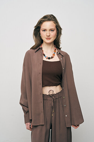 Orfeo Negro Women's Basic Modal Long Sleeve Classic Shirt