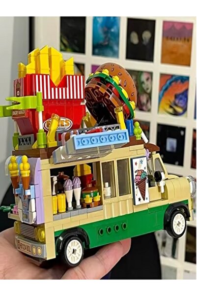 Miniso LEGO Mini Food Truck Hamburg Car Building Blocks 638 PCS-Hamburger Kamyon
