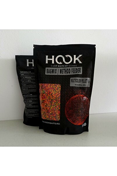 HOOK - Carp Baits By Genes Amestec de pelete MultiColor – Usturoi 4mm 1KG