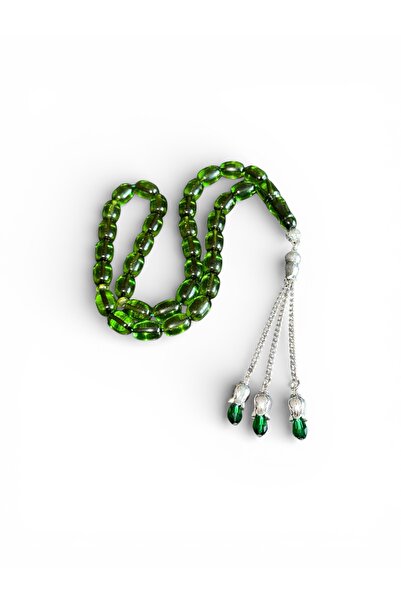 EnazStore Green Fire Amber with Zircon Stone Tassels