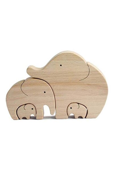 Generic 4-Piece Wooden Elephant Set