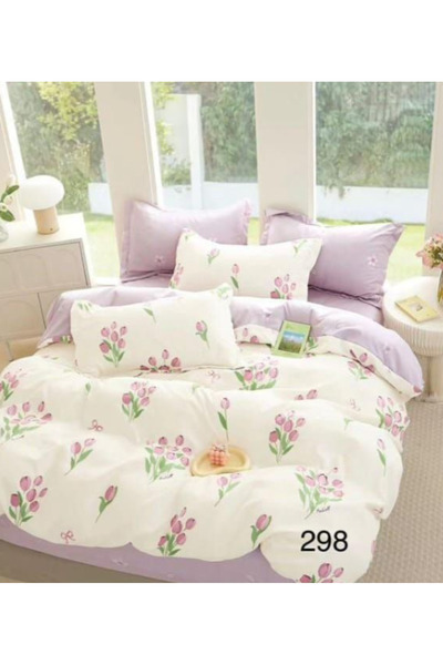 Inovius Fine Cotton Bed Linen, 6 Pieces, Double Bed - Gr-298