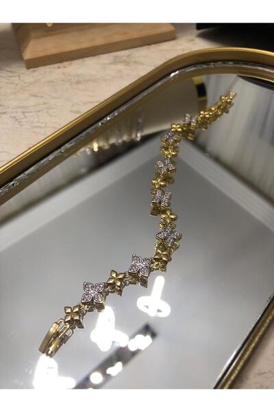 Medtoka Gümüş renk Gonca altin sarısı vip çelik bileklik 💫