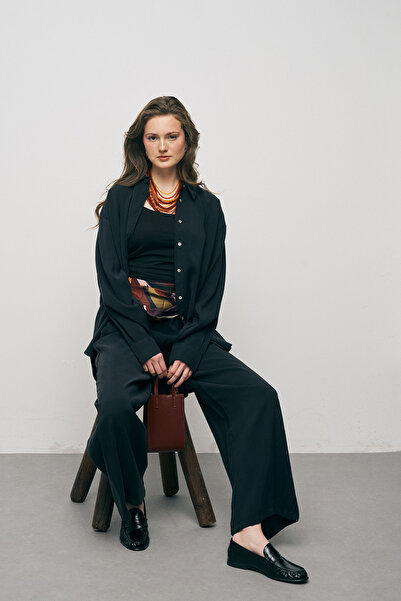 Orfeo Negro Women's Basic Modal Long Sleeve Classic Shirt