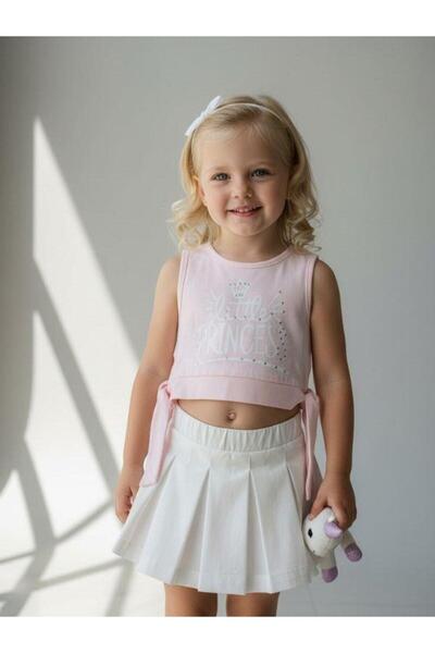 Zekids Κοριτσίστικο Σετ με Μπλούζα, Σορτς και Φούστα με Λεπτομέρεια Δεσίματος...