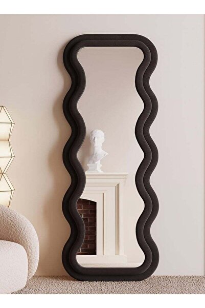 M SMART مرآة كبيرة بتصميم أنيق 160 × 60 سم - مرآة كاملة الطول بإطار مخملي أسود