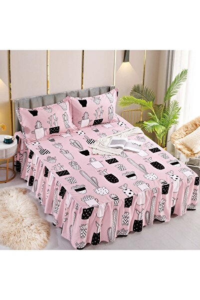 Inovius Ruffled Bed Sheet and 2 Fine Cotton Pillowcases - JOJ81