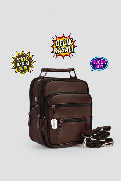 westbag Men's Genuine Leather Hand and Shoulder Bag with Steel Case, Small Si...