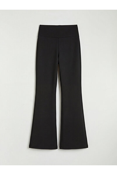 LC Waikiki MG TRENDEN بنطال رياضي نسائي أسود بخصر مطاطي واسع من الأسفل