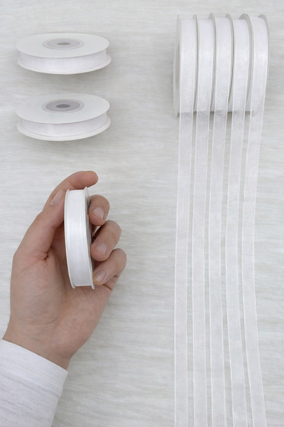 ZEYMERADE Panglică din tul organza albă 1 cm 22 m, Mireasă, Pachet, Logodnă, ...