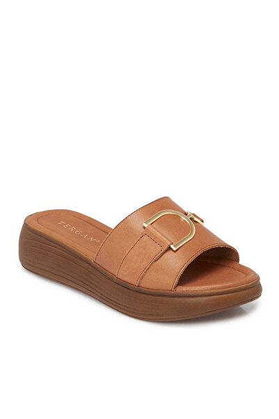 Tergan Taba Hakiki Deri Kadın Terlik - K25Y1TR67787-A29