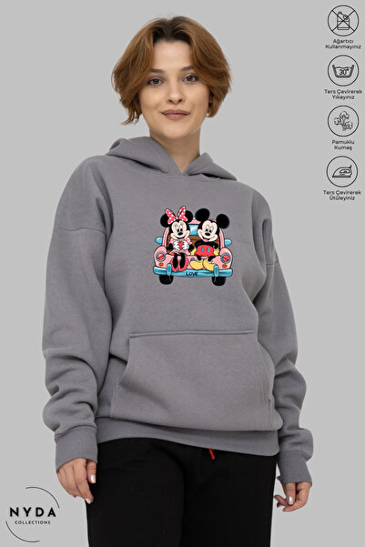 Nyda Collections Unisex Hoodie Long Sleeve Minnie Love Printed Hooded Oversiz...