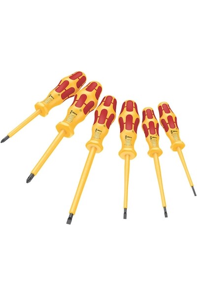 wera Set of 6 Screwdrivers, Straight/PZ, 1000 VDE, Kraftform 1060i/1065i/6