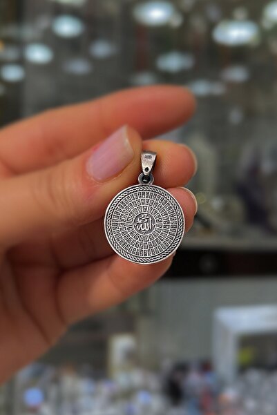 Erer Gümüş Gümüş esmaül hüsna yazılı dualı kolye ucu