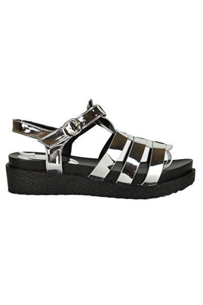 Elis Fashion Silver sandals with 5 cm platform #1802