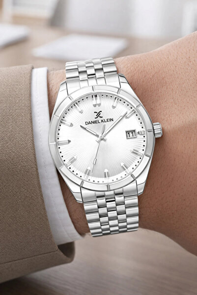 Daniel Klein Steel Cord&Case Calendar Men Wrist Watch Bracelet Gift Silver-Wh...