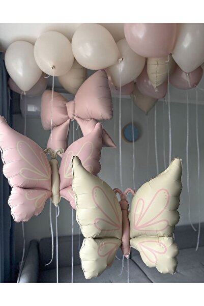 Çemrek Süs Parti Retro Kelebek Fiyonk Balon Demeti Seti 23 Parça