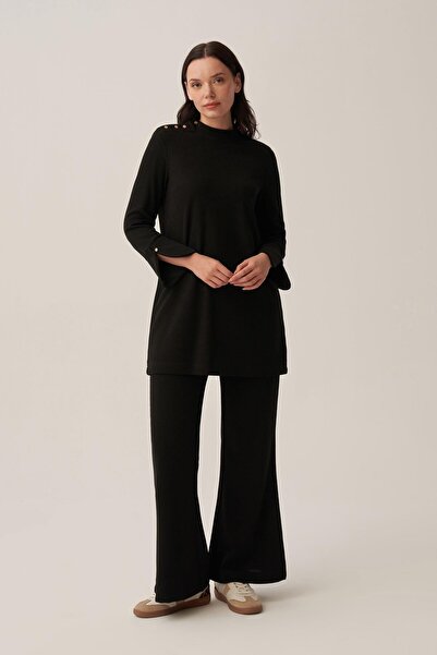 ALLDAY Black-Purple Detailed Trousers Suit