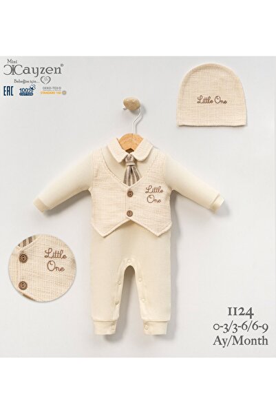 cayzen Baby Boy Tie and Vest Look Stylish Hat and Overalls Set 1124