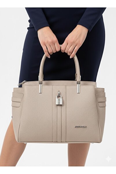 Just Polo Women's Leather Hand and Shoulder Bag - Stylish Design with Lock De...