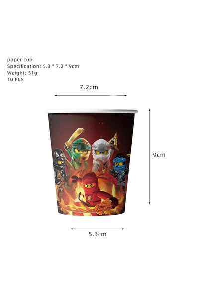 Choice 10pcs cup Ninjas Birthday Party Supplies Decorations Disposable Tablew...
