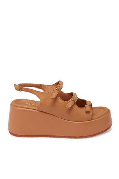 Tergan Taba Hakiki Deri Kadın Sandalet - K25Y1SN67784-A29