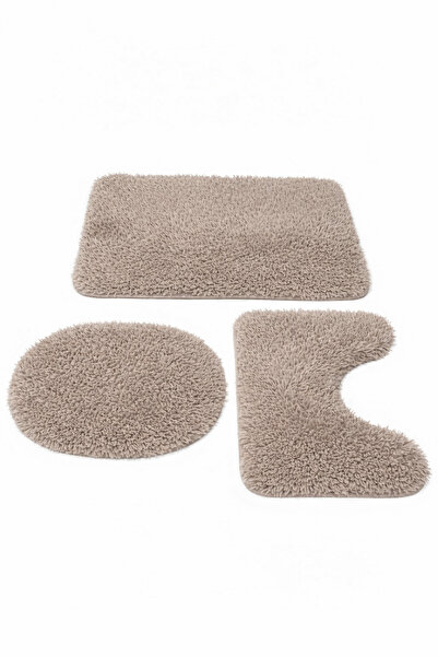 Sarar Λούτρινο αντιολισθητικό χαλάκι μπάνιου που πλένεται, σετ τουαλέτας 3 τε...