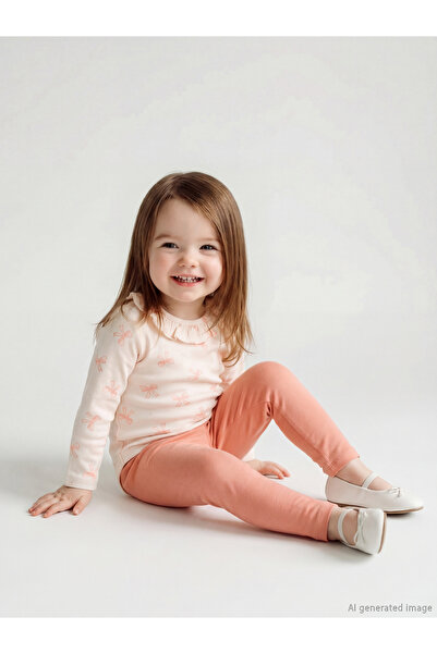 LC Waikiki Meral Collection Beige Baby Collar Baby Girl Snap Fastener Bodysui...