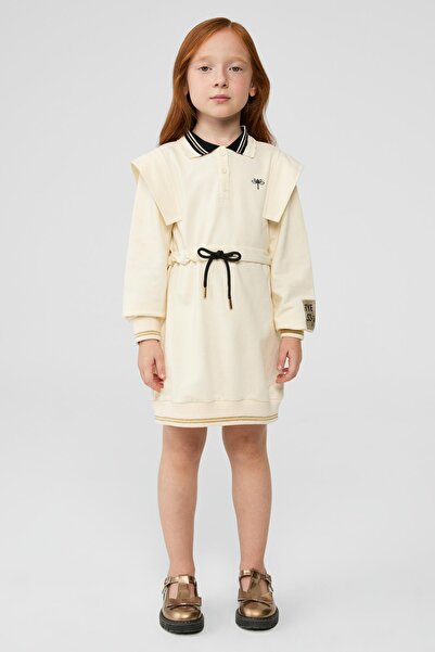 Tyess BG Store Kız Çocuk Ekru Elbise