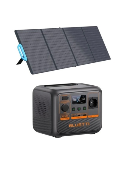 Bluetti AC50P portable solar generator with 200W mobile PV200 solar panel