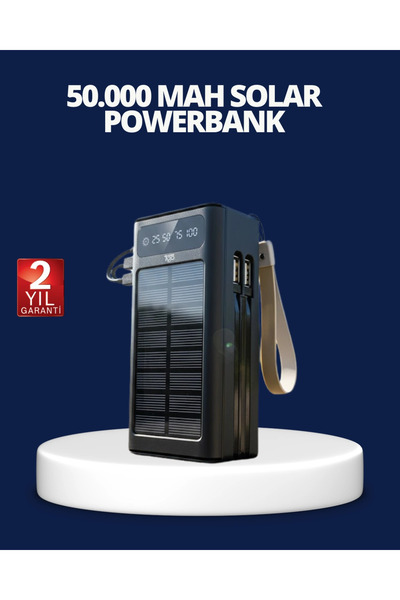 Genel Markalar Güneş Panelli Powerbank Led Işıklı Taşınabilir Şarj Cihazı