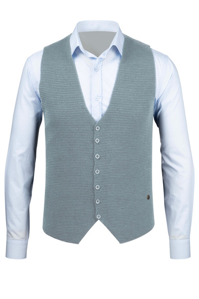 Çizgi Triko Men's Buttoned Sports / Classic Knitwear Knitted Sleeveless Vest ...