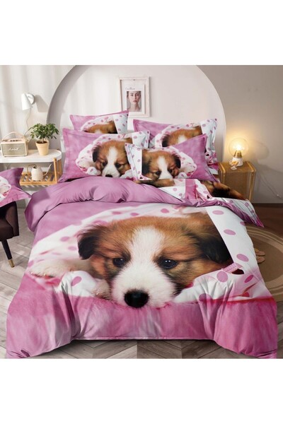 Inovius Lenjerii de Pat Finet 3D, 6 Piese, Pat Dublu - JO978