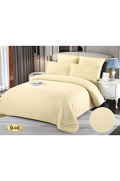 Inovius Damask Bed Linen, 1 Person, 4 Pieces, Cream - EAT564