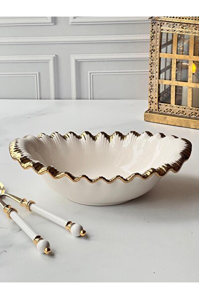 ROSSEV Presentation Plate Sofia Oval with Gold Edge – 24 X 37 cm