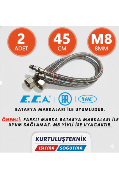 Eca Batarya Bağlantı Fleksi - Soğuk ve Sıcak 45CM M8