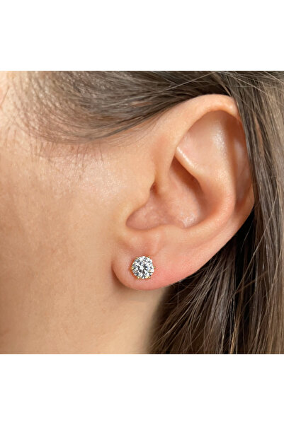 nerora Steel Round Solitaire Earrings (Guaranteed Not to Tarnish)