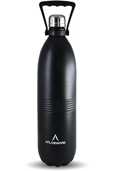 Atlasware زجاجة مياه فاخرة من الفولاذ المقاوم للصدأ، سعة 1750 مل، معزولة بجدا...
