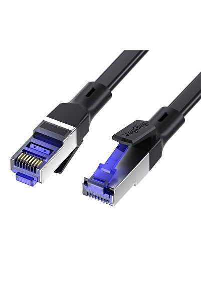 Veggieg CAT7 10Gbps Gigabit 600Mhz FTP RJ45 Flat Ethernet Kablosu 1.5 Metre