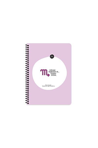 Hisli Şeyler Burçlar Serisi 16,5x22,5 Kareli Spiralli Stickerli Defter - Kısk...