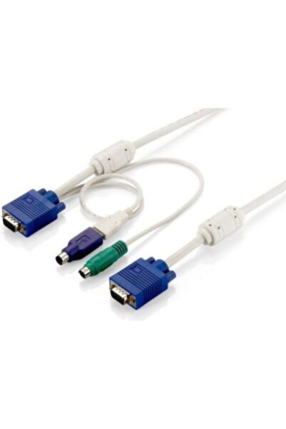 LEVEL ONE Cablu combinat KVM, 5m, alb/albastru