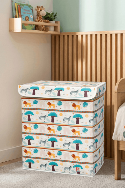 PH Prendi Home صندوق تخزين للألعاب متعدد الأغراض بتصميم شجرة مع غطاء، منظم قا...