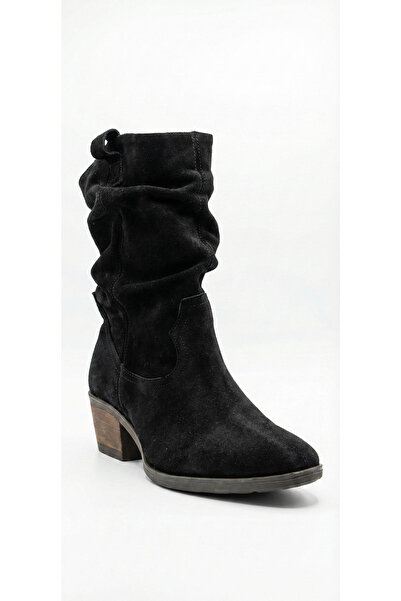 Ustalar Ayakkabı Çanta Black Suede Women's Genuine Leather Boots 364.100