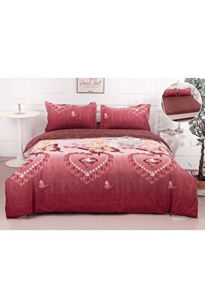 trendyhome Double Bed Linen Satin Cotton with Elastic, 4 Pieces, 180×200
