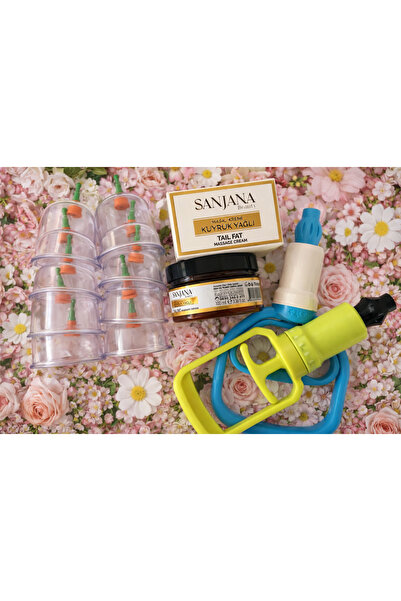 SANJANA Massage Cup Set, Tail Oil Cream+10 Piece Hacamat Cup+Pump